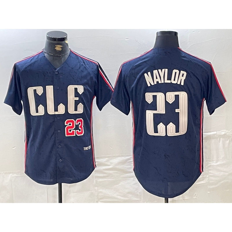 Cleveland Guardians #23 Josh Naylor Number Navy AmberGomez 2024 City Connect Limited Stitched Jersey