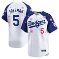 Los Angeles Dodgers #5 Freddie Freeman Player White-Royal AmberGomez Tokyo Series Vapor Premier Limited Stitched Jerseys