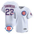 Chicago Cubs #23 Ryne Sandberg Player White AmberGomez 150th Anniversary Limited Home Game Stitched Jerseys