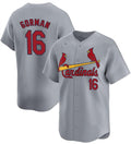 St. Louis Cardinals #16 Nolan Gorman Gray AmberGomez 2024 Away Limited Stitched Jersey