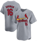 St. Louis Cardinals #16 Nolan Gorman Gray AmberGomez 2024 Away Limited Stitched Jersey