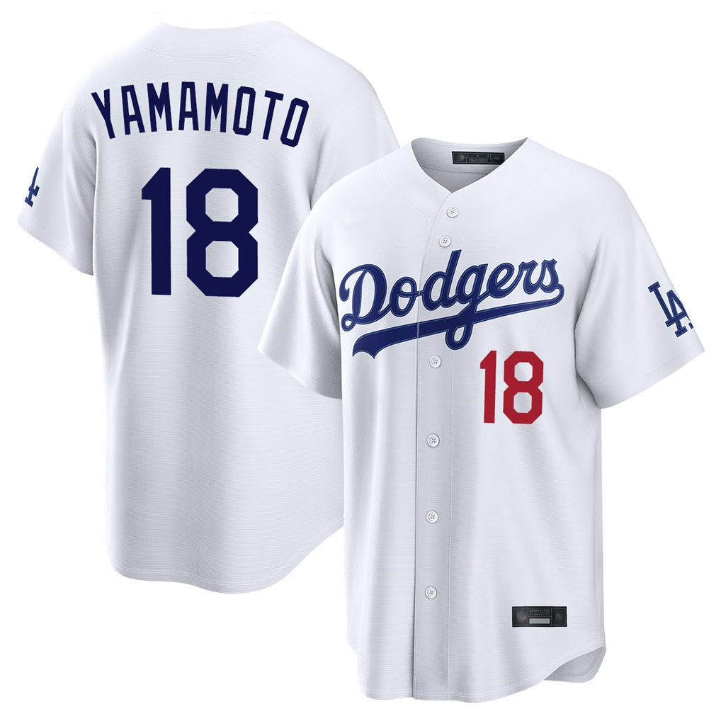 Los Angeles Dodgers #18 Yoshinobu Yamamoto Player White AmberGomez Home Game Stitched Jerseys