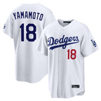 Los Angeles Dodgers #18 Yoshinobu Yamamoto Player White AmberGomez Home Game Stitched Jerseys
