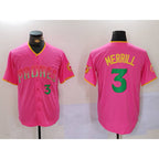 San Diego Padres #3 Jackson Merrill Pink AmberGomez Player Number Fashion Jersey 2