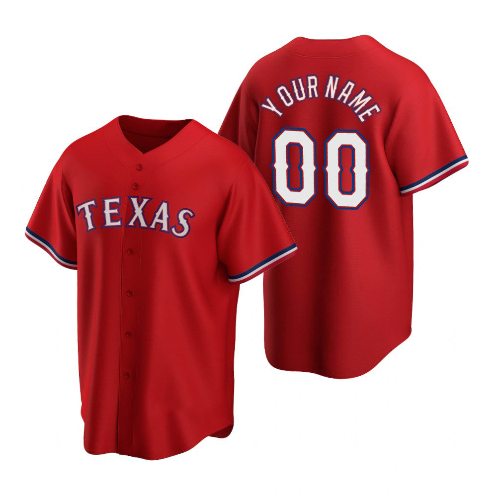 Custom Texas Rangers Red AmberGomez 2020 Stitched Cool Base Jersey