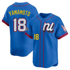 Los Angeles Dodgers #18 Yoshinobu Yamamoto Player Blue AmberGomez All-Star Limited Home Stitched Jerseys