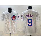 Chicago Cubs #9 Javier B¨¢ez White AmberGomez Home Limited Stitched Jersey