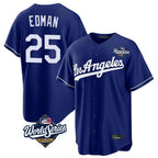 Los Angeles Dodgers #25 Tommy Edman Player Royal AmberGomez World Series Game Stitched Jerseys