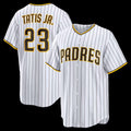 San Diego Padres #23 Fernando Tatis Jr. White AmberGomez Home Replica Player Jersey
