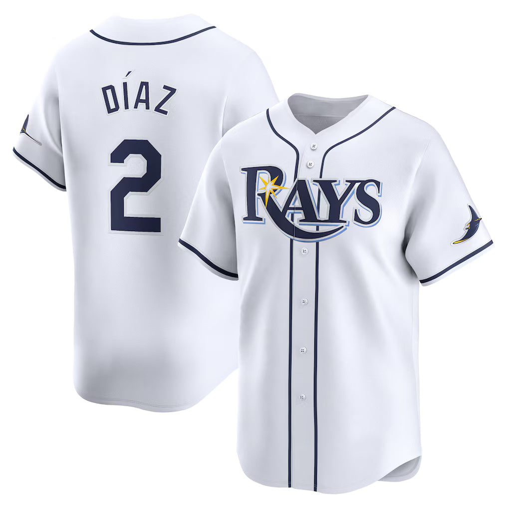 Tampa Bay Rays #2 Yandy Diaz White AmberGomez Home Limited Player Jersey