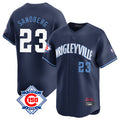 Chicago Cubs #23 Ryne Sandberg Player Navy AmberGomez City Connect 150th Anniversary Limited Home Stitched Jerseys
