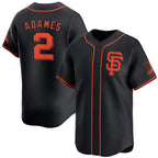 San Francisco Giants #2 Willy Adames Black AmberGomez 2024 Black Alternate Limited Stitched Jersey