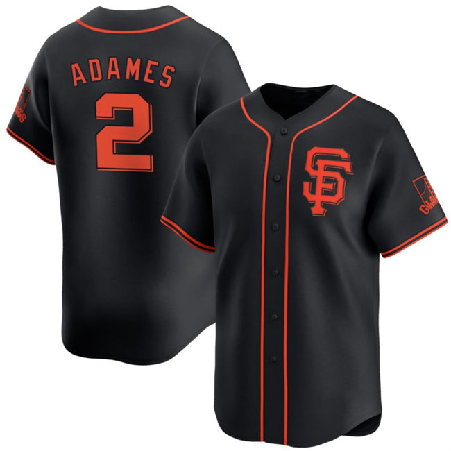 San Francisco Giants #2 Willy Adames Black AmberGomez 2024 Black Alternate Limited Stitched Jersey