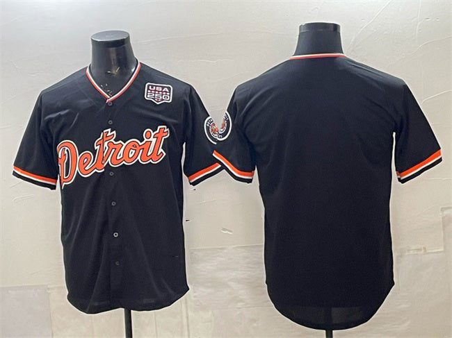 Detroit Tigers Blank Navy AmberGomez 2026 Alternate USA 250' Patch Vapor Premier Limited Stitched Jersey