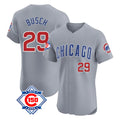 Chicago Cubs #29 Michael Busch Player Gray AmberGomez Road 150th Anniversary Limited Elite Home Stitched Jerseys