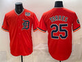 Detroit Tigers #25 Gleyber Torres Orange AmberGomez 2026 Alternate USA 250' Patch Vapor Premier Limited Stitched Jersey