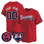 Custom Atlanta Braves Red AmberGomez 2024 Spring Training Patch Limited Stitched Jersey