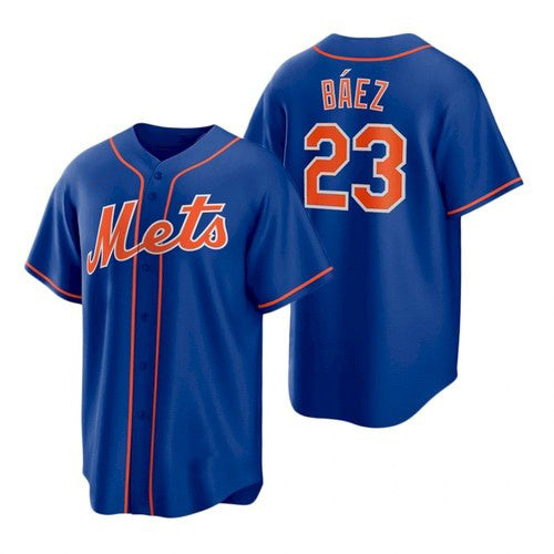 New York Mets #23 Javier Baez Royal AmberGomez Replica Alternate Jersey