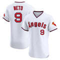 Los Angeles Angels #9 Zach Neto Player White AmberGomez T-shirt Home Limited Elite Stitched Jerseys