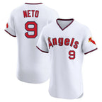 Los Angeles Angels #9 Zach Neto Player White AmberGomez T-shirt Home Limited Elite Stitched Jerseys