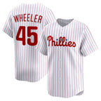 Philadelphia Phillies #45 Zack Wheeler White AmberGomez Home Limited Player Jersey
