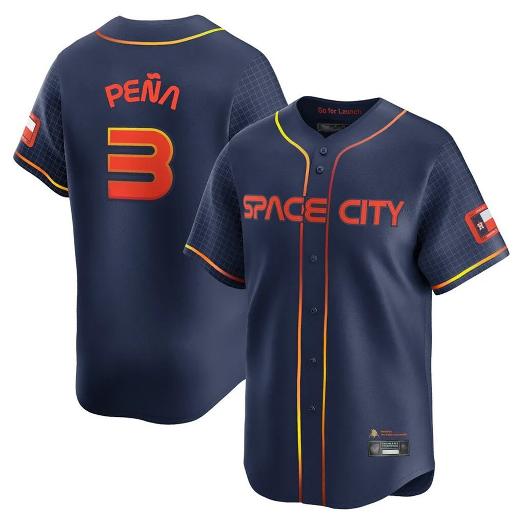 Houston Astros #3 Jeremy Pena Player Navy AmberGomez City Connect Home Limited Stitched Jerseys