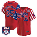 Baltimore Orioles #35 Adley Rutschman Player Red AmberGomez USA 250 Independence Day Vapor Premier Limited Home Game Stitched Jerseys