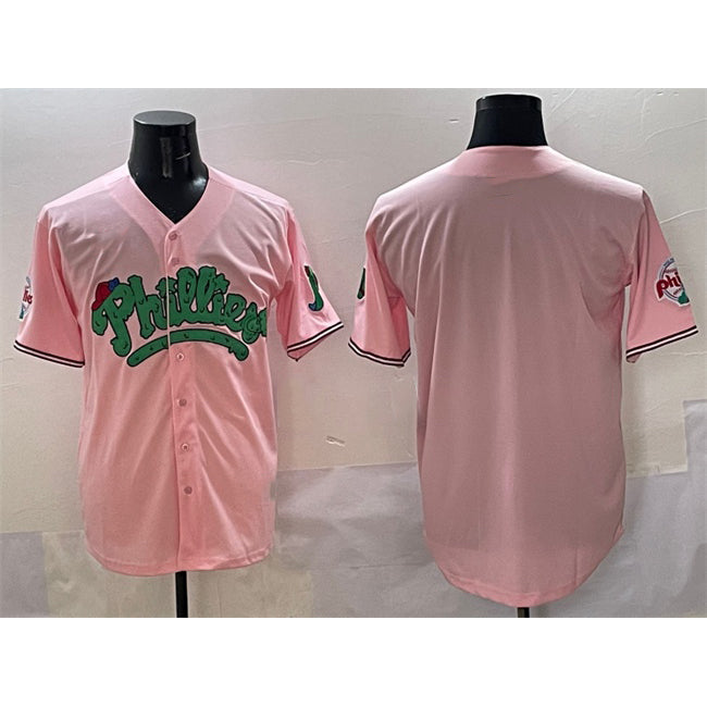 Philadelphia Phillies Blank Pink AmberGomez Phanatic Limited Stitched Jersey