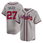 Atlanta Braves #27 Austin Riley Player Gray AmberGomez Limited Home Game Stitched Jerseys