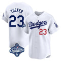 Los Angeles Dodgers #23 Kyle Tucker Player White AmberGomez World Series Meet Limited Home Stitched Jerseys