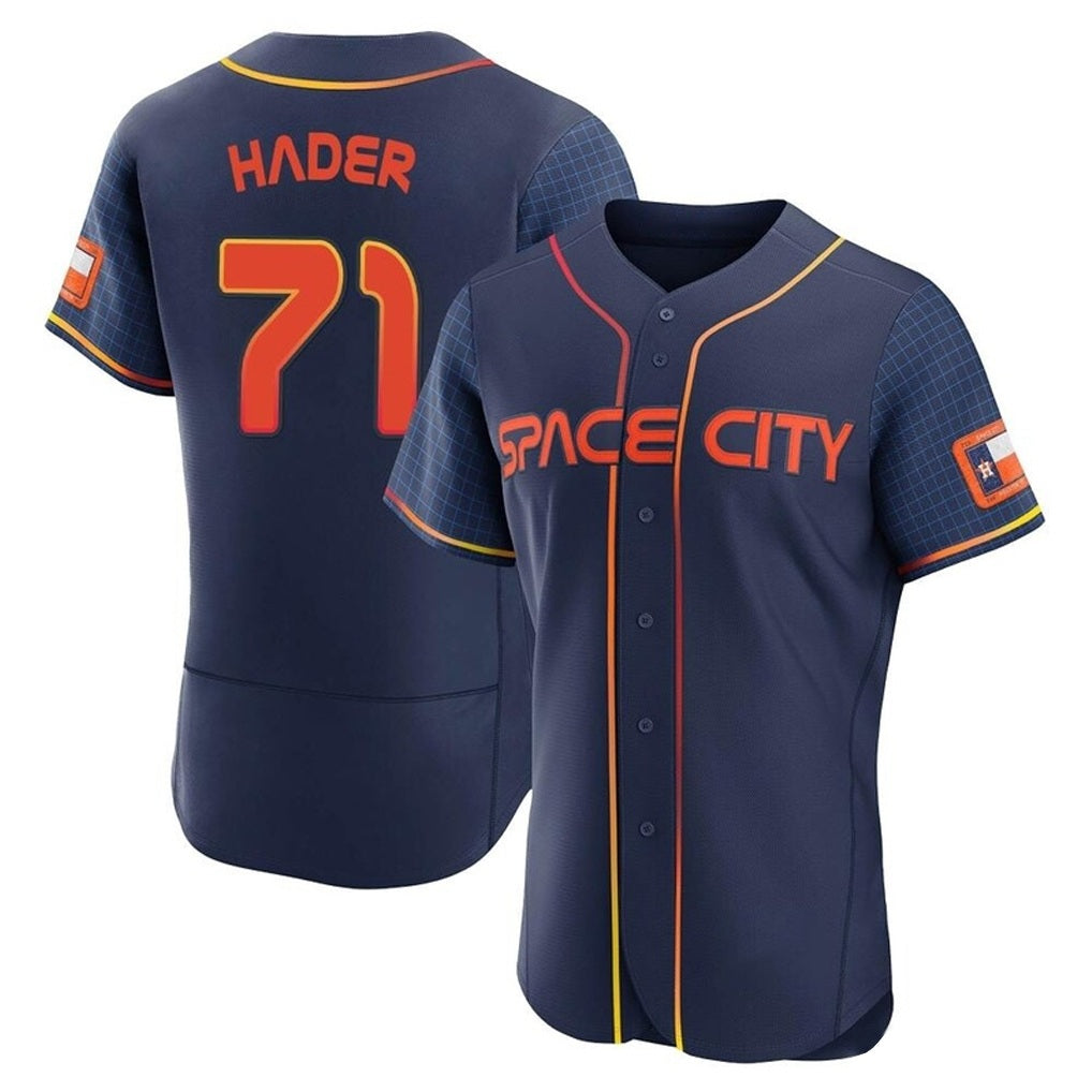 Houston Astros #71 Josh Hader Player Navy AmberGomez City Connect Limited Elite Home Stitched Jerseys