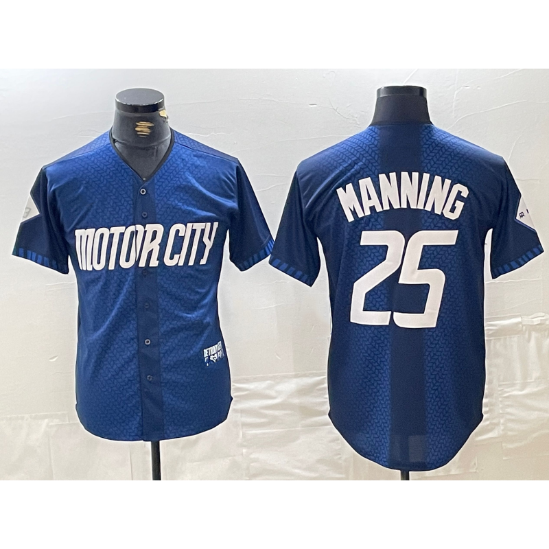 Detroit Tigers #25 Matt Manning 2024 Navy AmberGomez City Connect Cool Base Limited Stitched Jersey