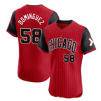 Chicago White Sox #58 Seranthony Dominguez Player Red AmberGomez City Connect Limited Elite Home Stitched Jerseys