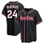 Cleveland Guardians #24 Triston McKenzie Player Black AmberGomez Fashion Out Home Game Stitched Jerseys