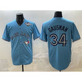 Toronto Blue Jays #34 Kevin Gausman Blue AmberGomez 2025 World Series Cool Base Stitched Jersey