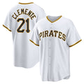 Pittsburgh Pirates #21 Roberto Clemente White AmberGomez Home Replica Player Name Jersey