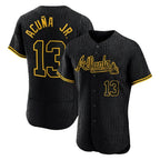 Atlanta Braves #13 Ronald Acuna Jr Player Black AmberGomez Snake Skin City Limited Elite Home Game Stitched Jerseys