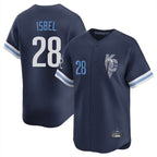 Kansas City Royals #28 Kyle Isbel Player Navy AmberGomez City Connect Limited Home Stitched Jerseys