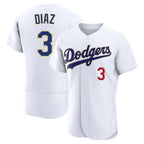 Los Angeles Dodgers #3 Edwin D¨ªaz Player Gold White AmberGomez 2026 Collection Stadium Limited Elite Stitched Jerseys