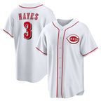 Cincinnati Reds #3 Ke'Bryan Hayes White AmberGomez Home Replica Jersey