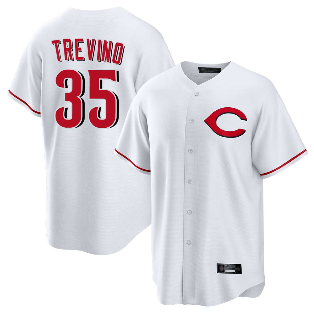 Cincinnati Reds #35 Jose Trevino Player White AmberGomez Home Game Stitched Jerseys