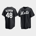 New York Mets #48 Jacob deGrom Black AmberGomez Cool Base Stitched Jersey