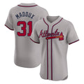 Atlanta Braves #31 Greg Maddux Player Gray AmberGomez Limited Elite Home Game Stitched Jerseys