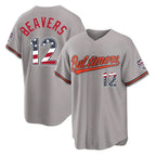 Baltimore Orioles #12 Dylan Beavers Player Gray AmberGomez USA 250 Fourth of July Home Game Stitched Jerseys