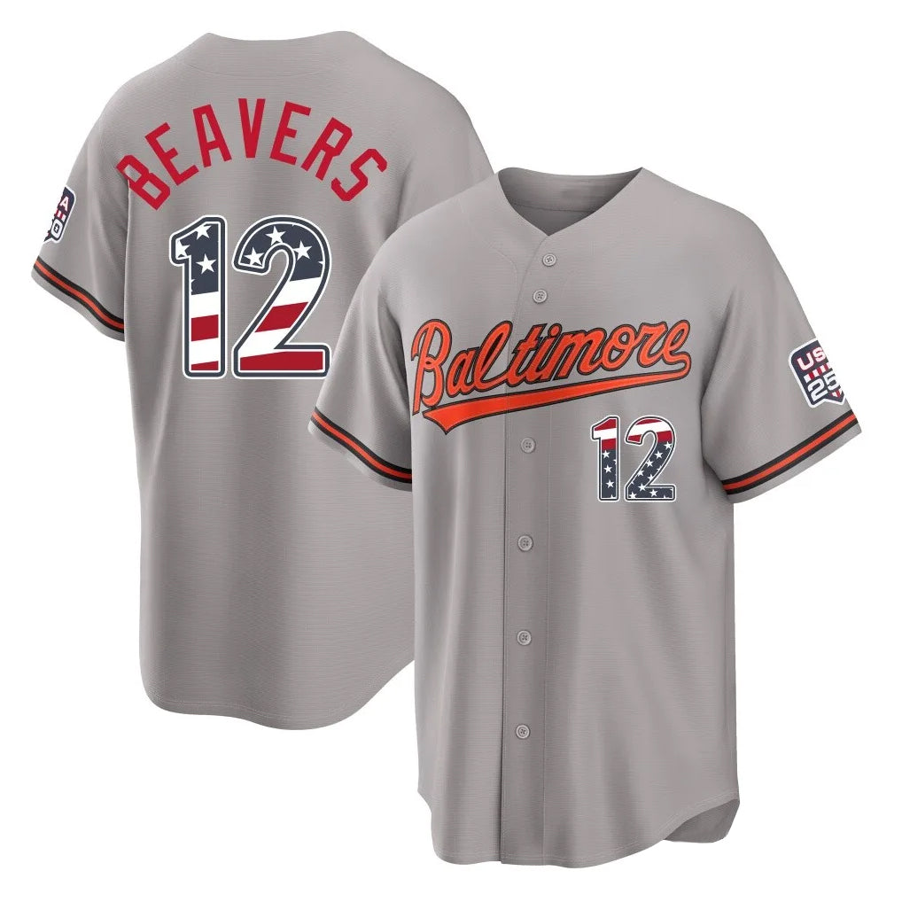 Baltimore Orioles #12 Dylan Beavers Player Gray AmberGomez USA 250 Fourth of July Home Game Stitched Jerseys