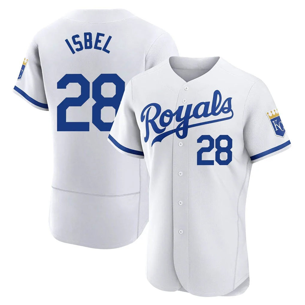 Kansas City Royals #28 Kyle Isbel Player White AmberGomez Limited Elite Home Game Stitched Jerseys