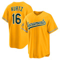 Oakland Athletics #16 Nick Kurtz Gold AmberGomez Alternate Stadium Jersey