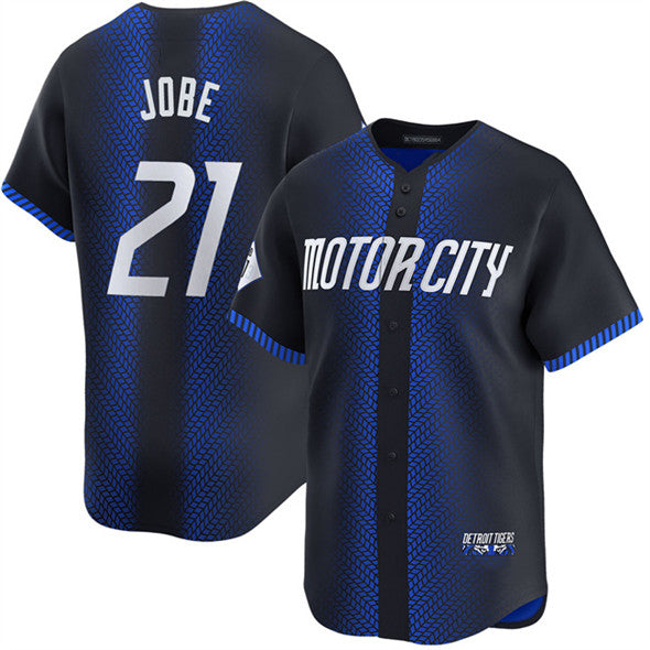 Detroit Tigers #21 Jackson Jobe Navy AmberGomez City Connect Cool Base Stitched Jersey
