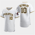Pittsburgh Pirates #10 Bryan Reynolds White AmberGomez Home Flex Base Jersey