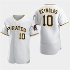 Pittsburgh Pirates #10 Bryan Reynolds White AmberGomez Home Flex Base Jersey